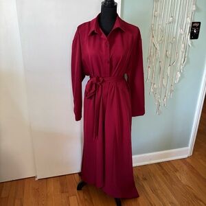 Elegant Burgundy Women's Dress